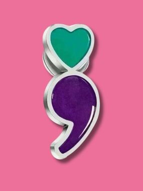 Project Semicolon Enamel Pin Suicide Awareness Mental Health Gift NWT